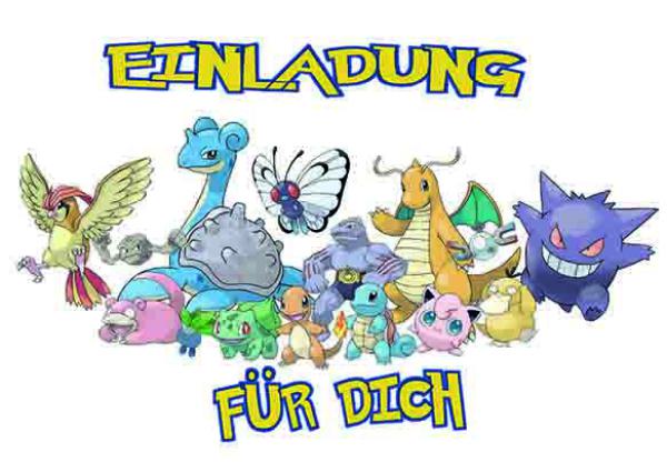 Pokemon-Einladungskarten